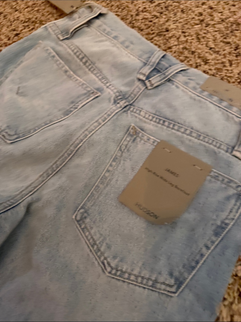 Hudson Jeans James Pale Blue High-Rise Wide Leg Denim - Picture 4 of 5